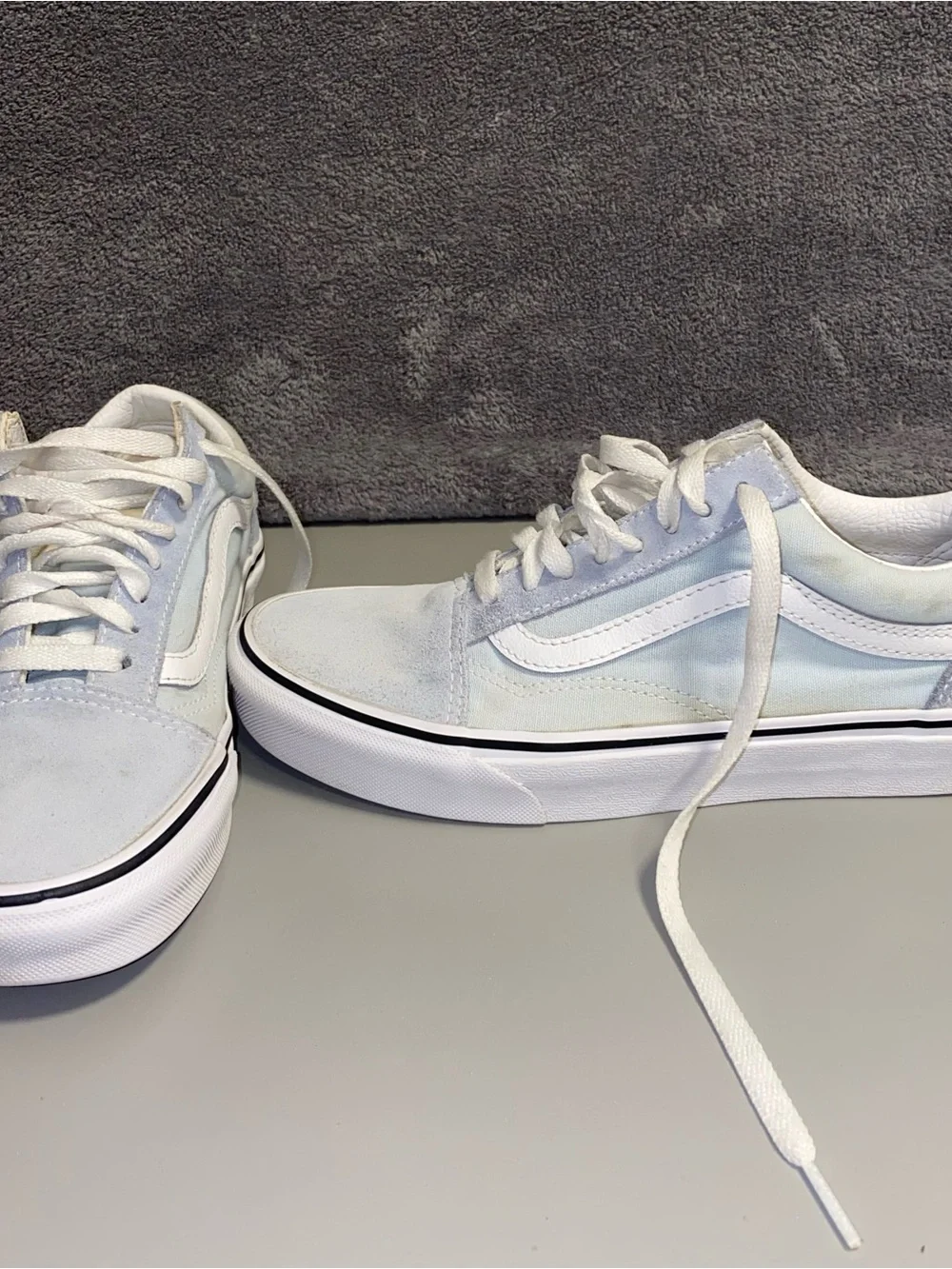 Vans Old Skool Light Blue Suede Canvas Sneakers Men 6.5 Women 8